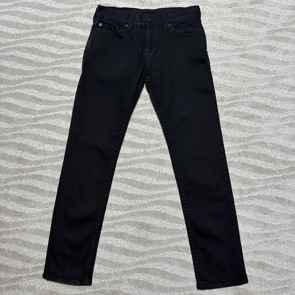 True Religion Geno No Flap Relaxed Slim Jeans ‘Black’ size mens 32x33 Excellent